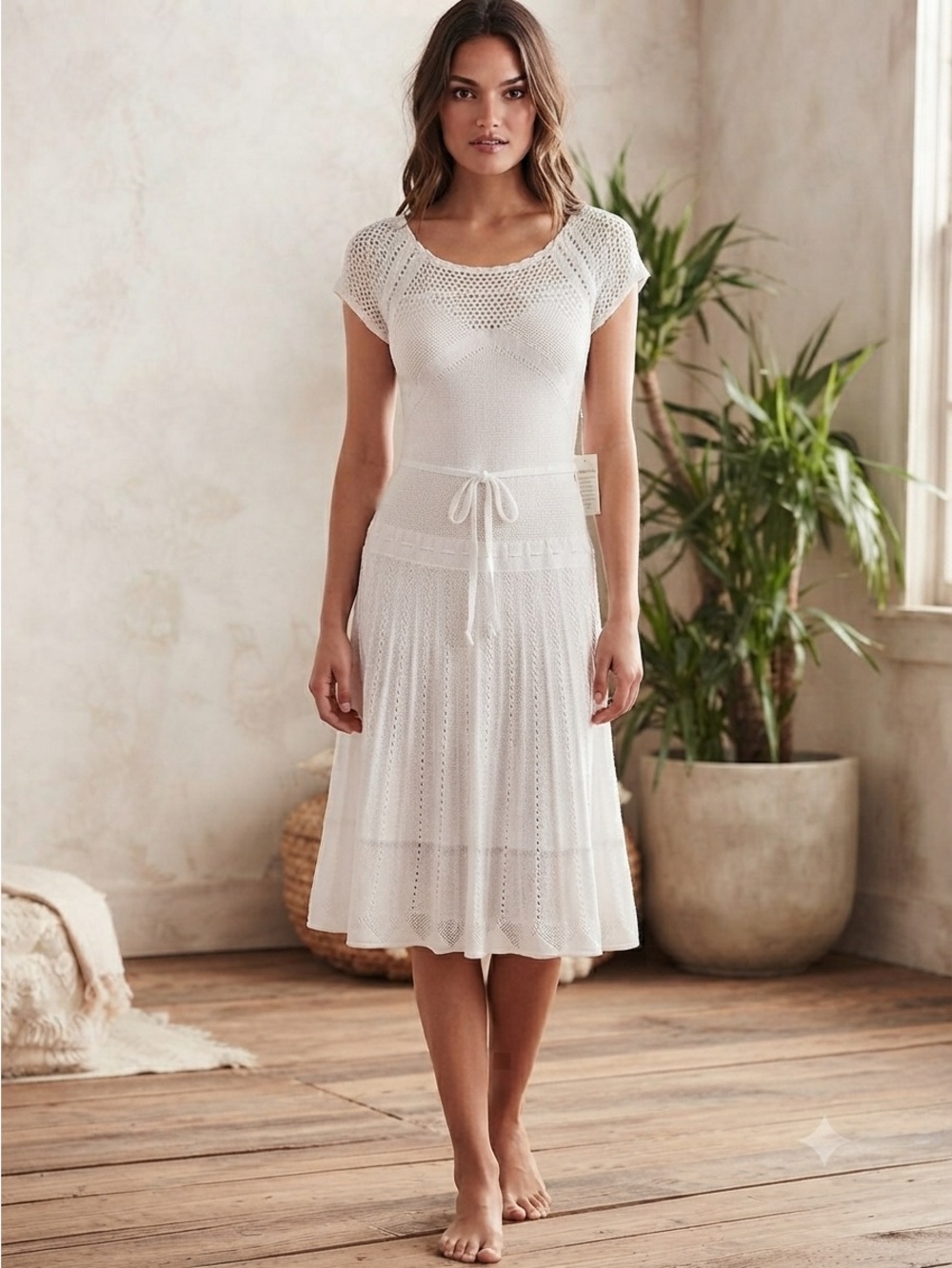 Victoria's Secret White Knit Sweater Dress Size Small Y2K Cottagecore Boho